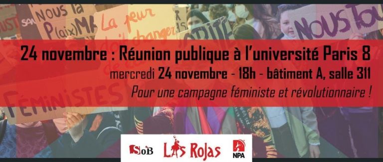 Réunion publique à Paris 8 : Pour une campagne féministe et révolutionnaire !