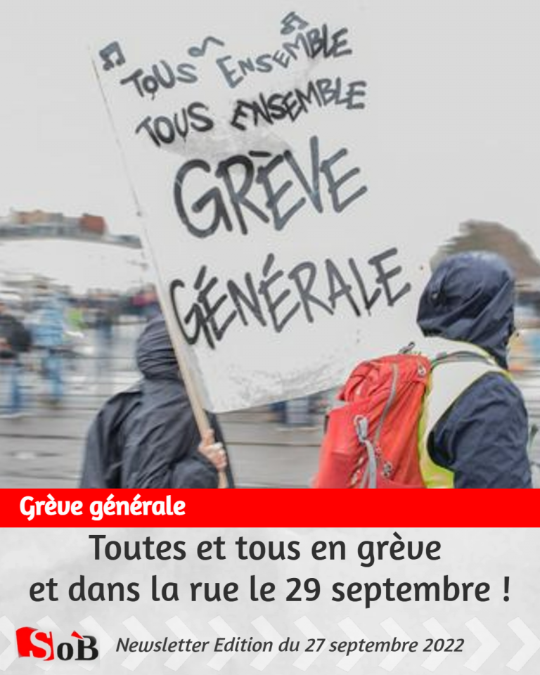 Toutes et tous en grève et dans la rue le 29 septembre!