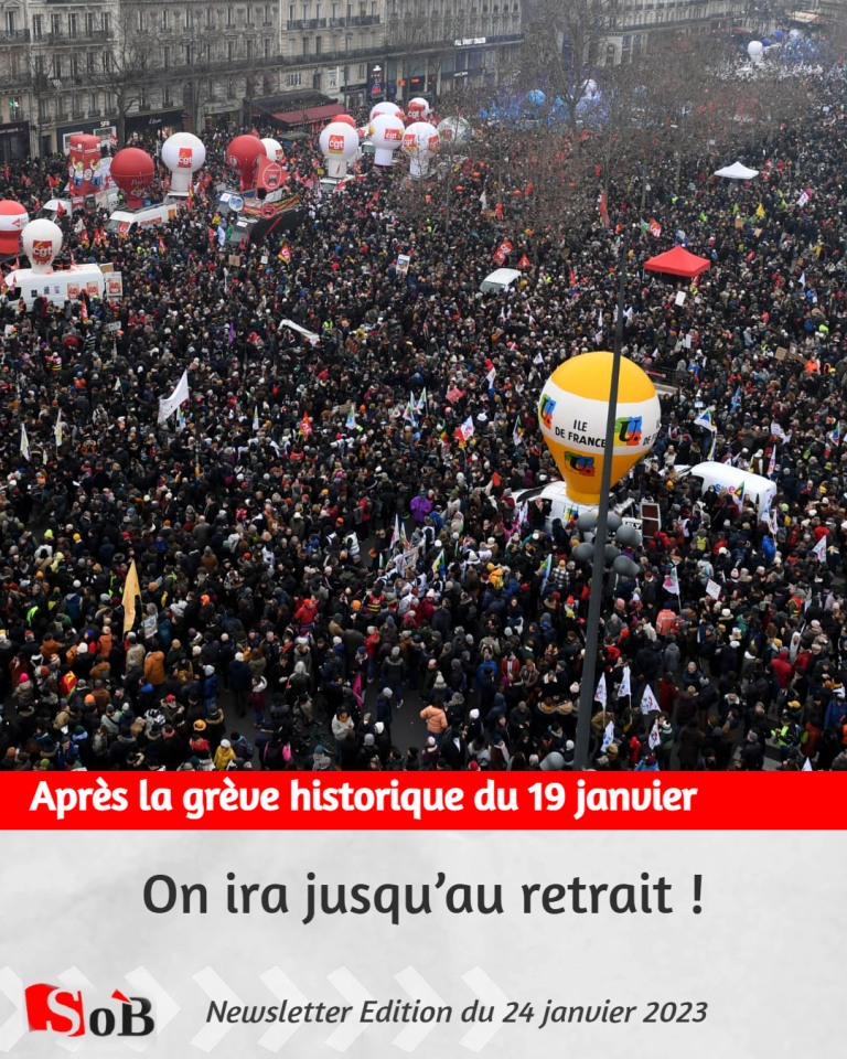 Après la grève historique du 19 janvier : on ira jusqu’au retrait !