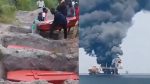 Enterrement sur la plage et incendie de la plateforme
