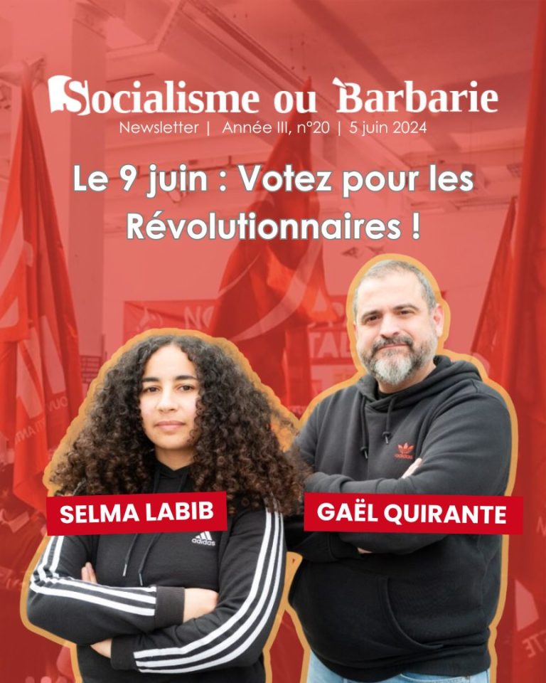Le 9 juin : Votez pour les Révolutionnaires !