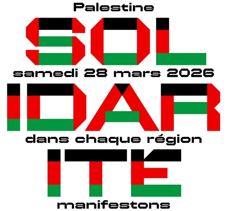 Pour la Palestine et contre toutes les guerres, mobilisons-nous le 28 mars !